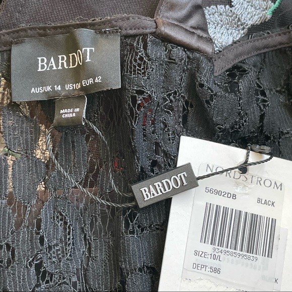 BARDOT CORSET LACE PANEL DRESS IN BLACK US 10 - Picture 15 of 16